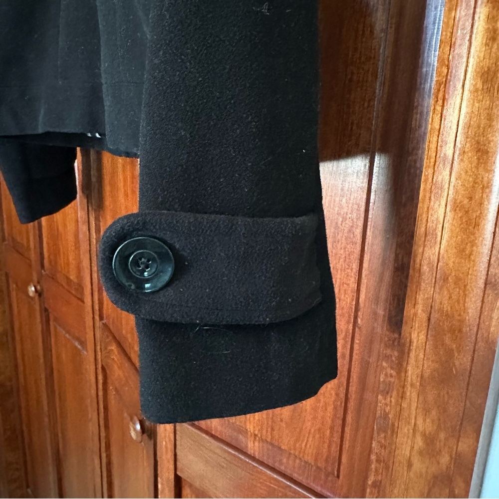 Tulle Black Pea Coat - Picture 7 of 8